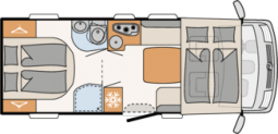 Plattegrond Dethleffs Trend I6757 DBL