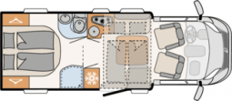 Plattegrond Dethleffs Trend T6757 DBL