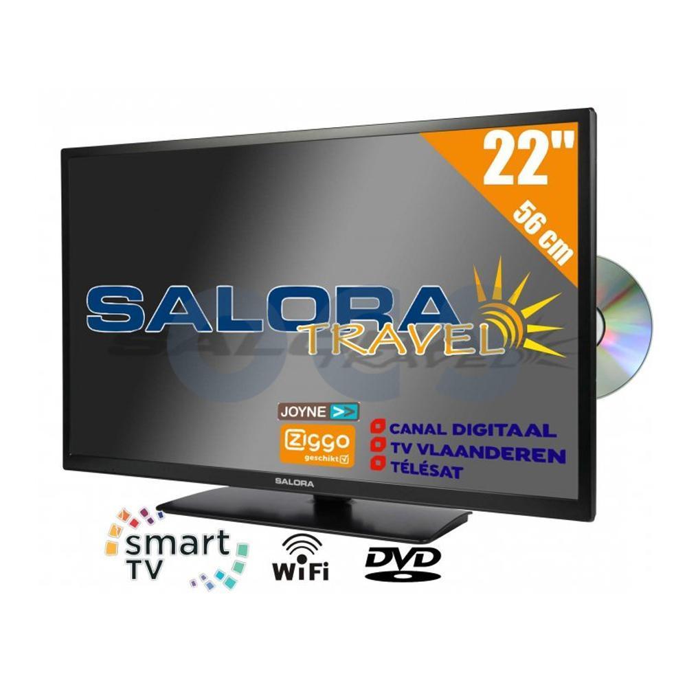 Salora 22 inch Travel Smart TV 12V met DVD inclusief montage Noorderzon Campers Salora 22 inch Travel Smart TV 12V met DVD inclusief montage Noorderzon Campers